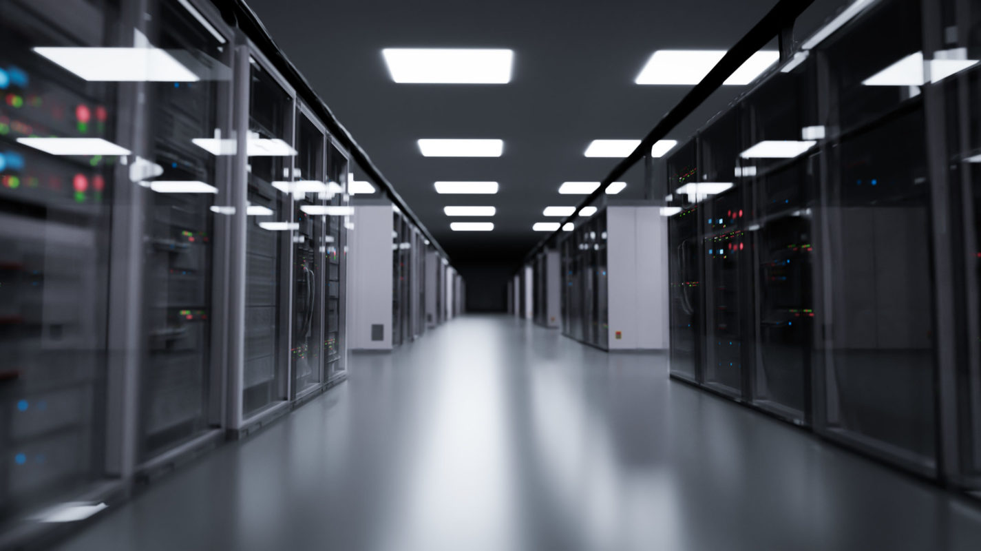 Server room, modern data center.